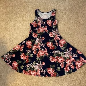 French Grey Floral Dress